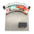 Overhead booth view highlighting the RUSH 10ft Perfect-Pop Curved backdrop with portable podium set on flooring