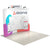 10ft QuickZip Curved backdrop presented in an angled booth layout with additional top header on light trade show flooring