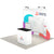 10ft QuickZip Curved display shown in a slight angled booth view with matching printed podium