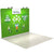 Angled booth setup displaying the 10ft QuickZip Straight backdrop installed on light trade show flooring with portable LED lights 